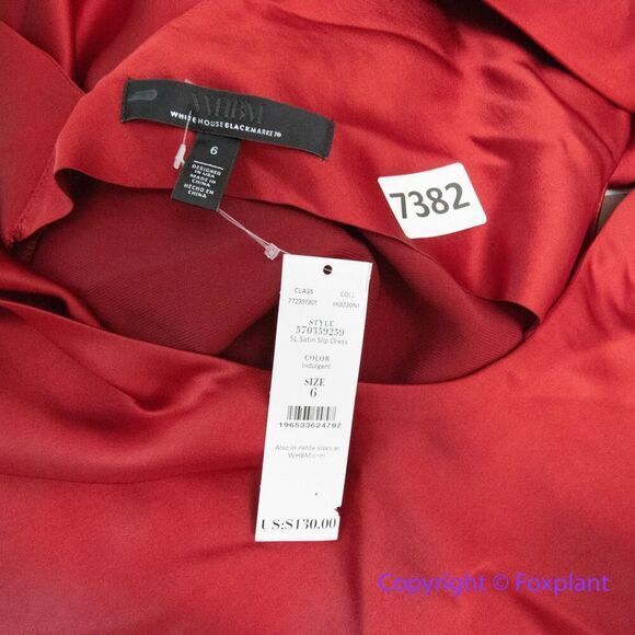 New! White House Black Market Sleeveless Satin Slip Dress in red, size 6 - Picture 12 of 13